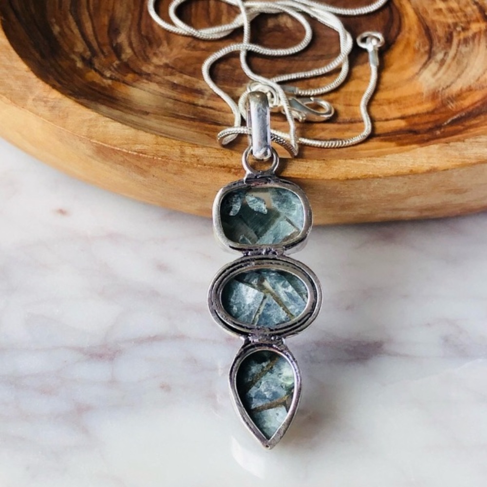 Copper Seraphinite Silver Plated Necklace - Picture 6 of 10